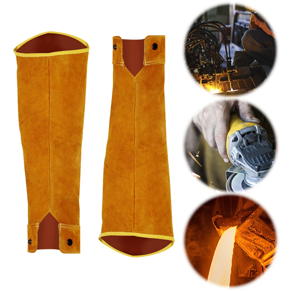 Leather Arm Protection Cover Sleeves Heat & Flame Resistant Cowhide Welding Arm Protector Welding Arm Protection for Men Women