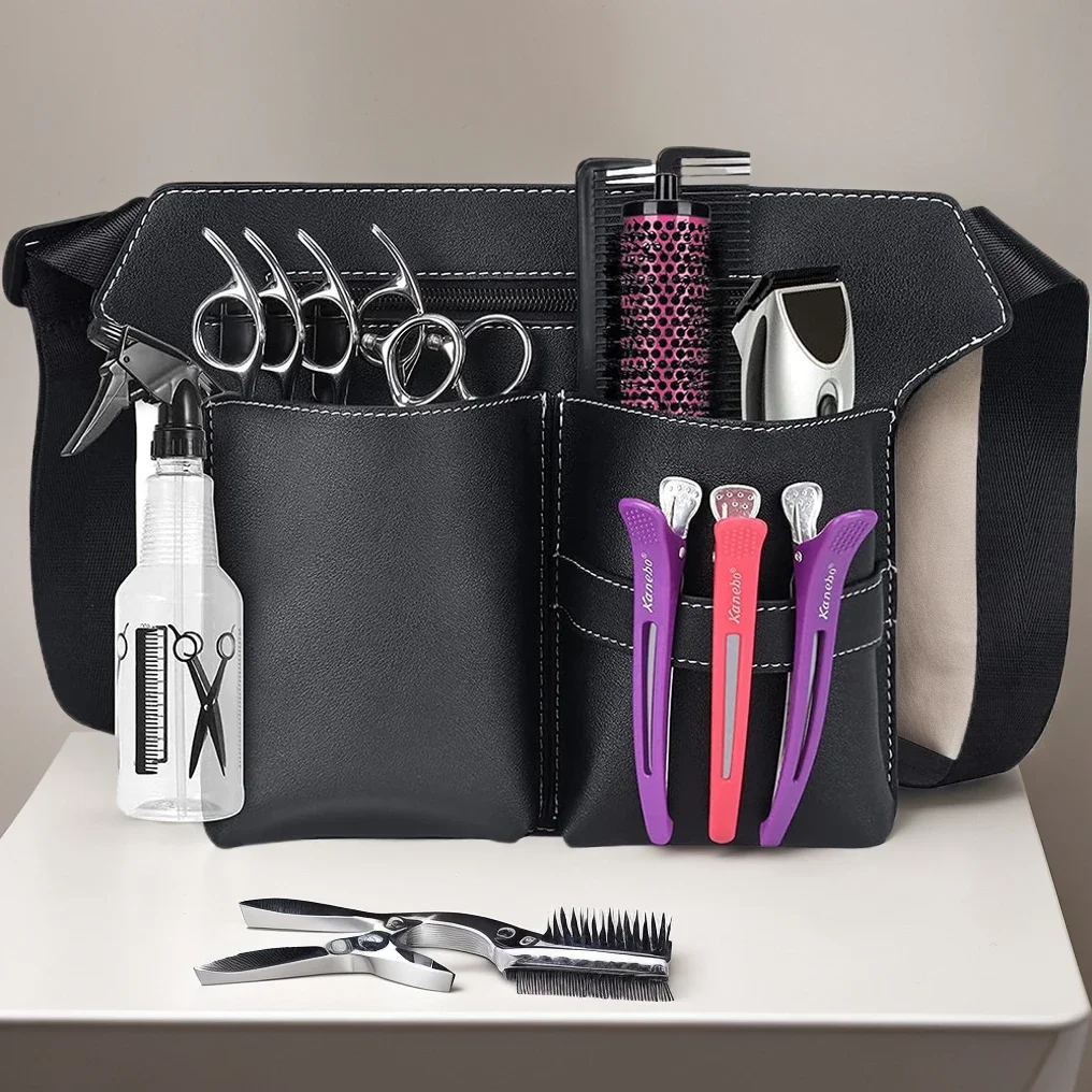 

Hair Scissor Bag Clips Comb Case Hairdressing Barber Holster Bags Holder Tool Salon Waist Pack Belt PU Leather Bag