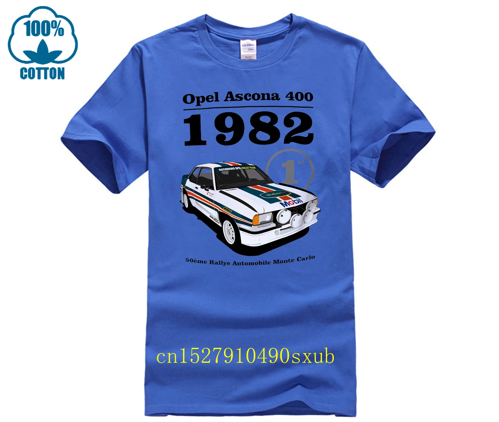 OPEL ASCONA 1982 T SHIRT CLASSIC CAR RALLY TRACK BIRTHDAY PRESENT GIFT 1980\'S