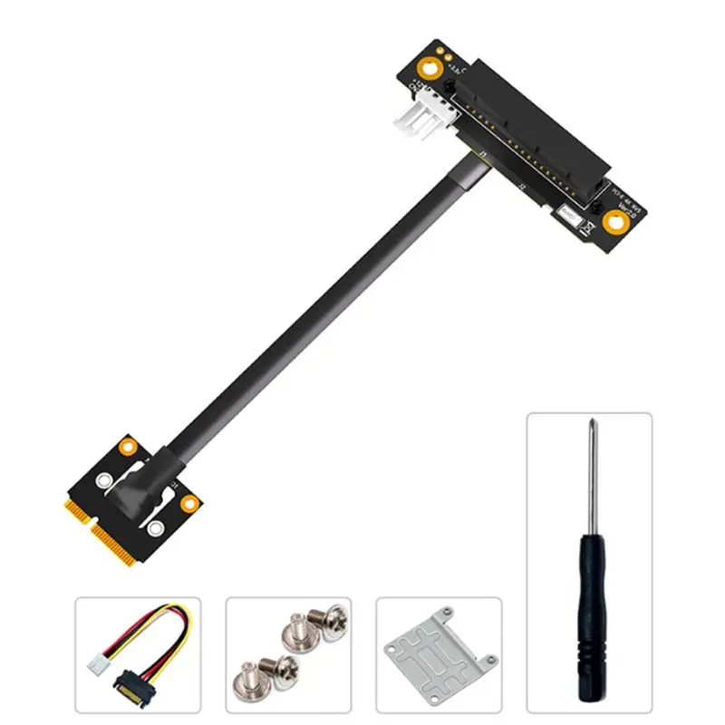 M52K-Power Supply 20Cm Mini Pcie To PCI-E 4X Adapter Cable 270 Degree Mini PCI-Express To PCI-E X4 Riser Connector For Extender