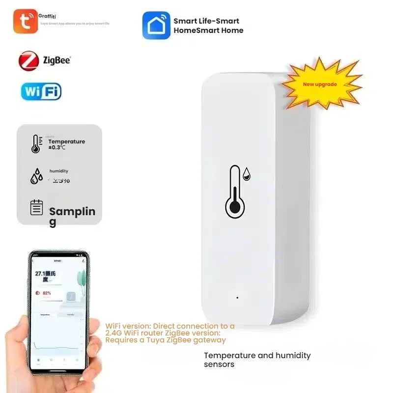 Tuya Smart Temperature Humidity Sensor Mini 2023 New Upgrade Bluetooth-Compatible APP Remote Control Thermometer Hygrometer