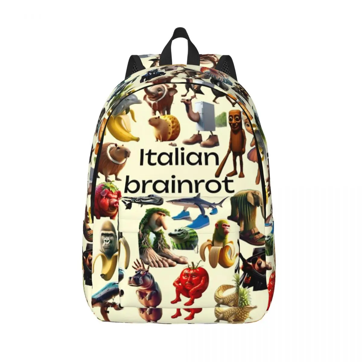 이탈리아 Brainrot Funny AI Meme 멋진 배낭 선물 학생 하이킹 여행 Tung Sahur 데이 팟 남성 여성 대학 캔버스 가방