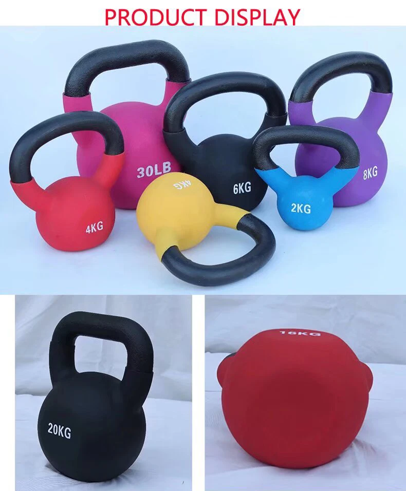 جرس Kettlebells PVC عالي الجودة متوفر بجميع الأحجام والألوان المتعددة للقوة والتدريب على أجراس Kettlebells #3