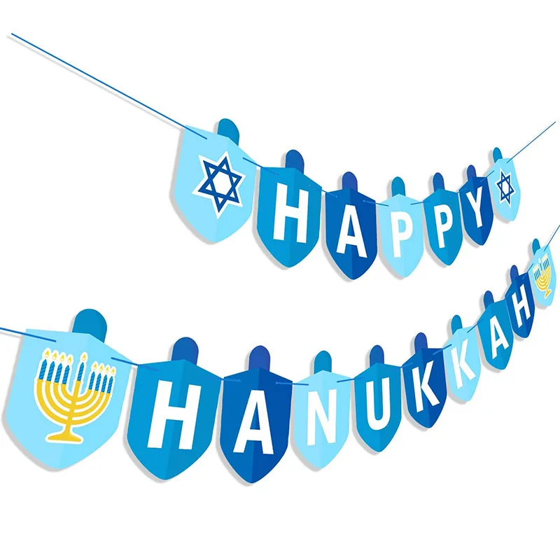 Hanukkah decorating party banners Holiday party garland Hanukkah supplies