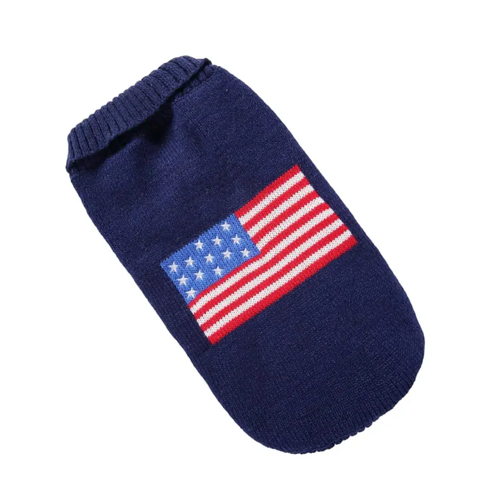 

American Flag Dog Sweater Pet Clothes Fashion Hoodie for Small Dogs Winter Clothing Puppy Outfit Christmas Party Wear