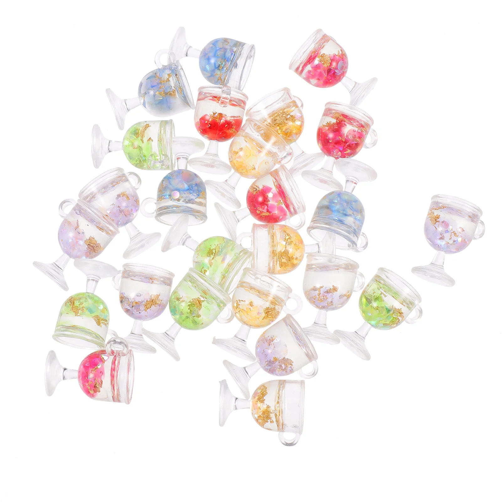

25Pcs Mini Resin Goblet Pendant DIY Jewelry Charms Lovely Dangle Earrings Craft Accessories for Necklace Bracelet Handbag