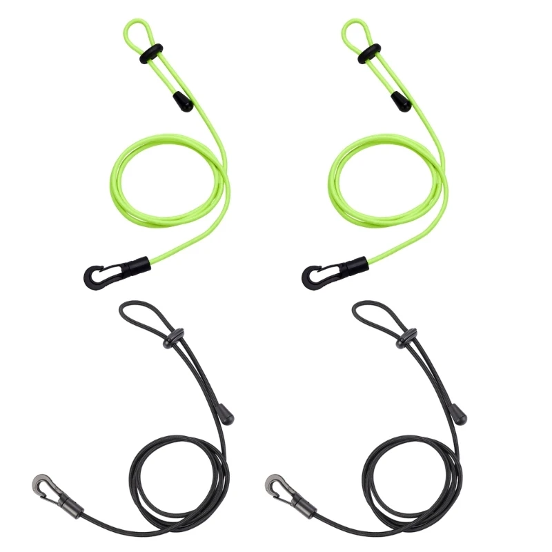 2Pcs Safety Rod Adjustable Canoe Paddle Safety Lanyard Strap with Hook for Kayaking Securing Canoe Surfing Cycling