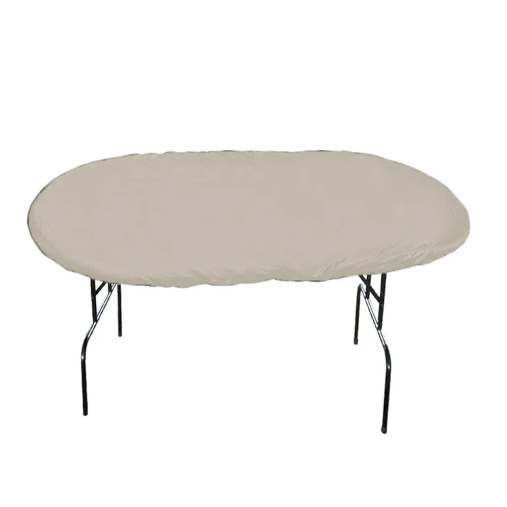 Oval Poker Table Cover 244x122cm 420D Oxford Waterproof Game Table Cloth With Drawstring For Outdoor Patio Garden Furniture