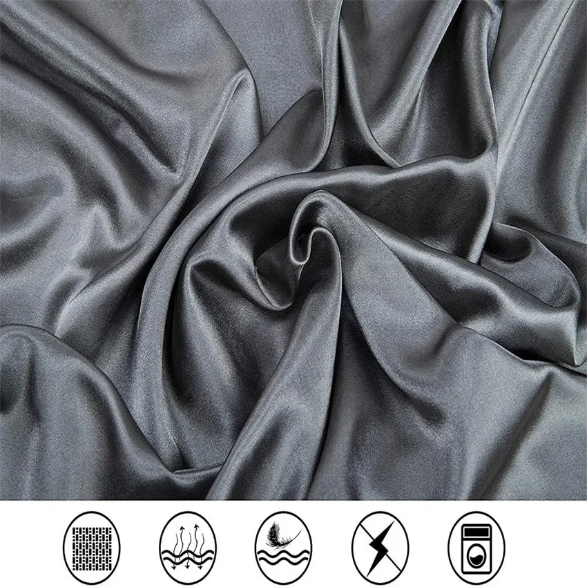 Luxury Bedding with Fitted Sheet Flat Sheet Pillowcase Mulberry Silk Bed Sheets Set Queen King Size Deep Pocket Flat Bedsheets