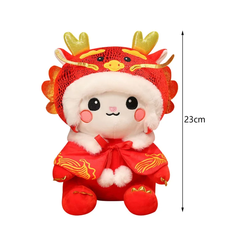 Chinese New Year Dragon Plush Doll Cute Soft Stuffed Toy Auspicious Doll for Birthday Bedroom Spring
