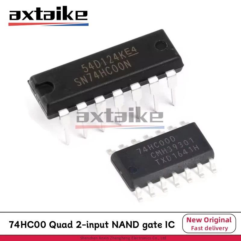 

20PCS 74HC00 DIP-14 SOP-14 74HC00D SN74HC00N SN74HC00DR HC00 SMD Quad 2-input NAND gate IC