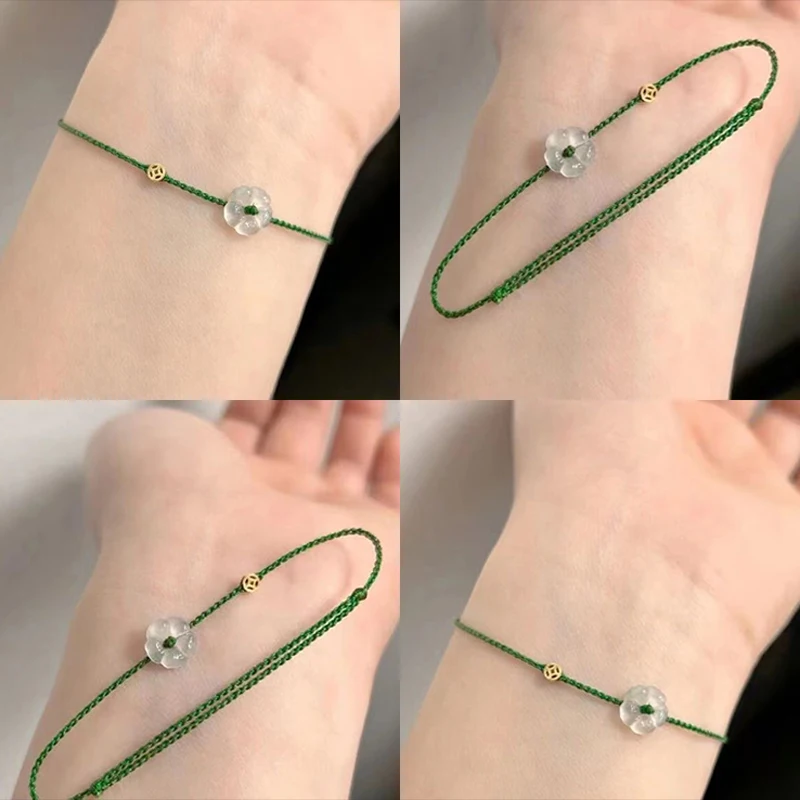 

Fashion Creative Lucky Rich Flower Hand Rope Ring For Women Men Adjustable Handmade Braid Bracelets Jewelry Couple Gifts