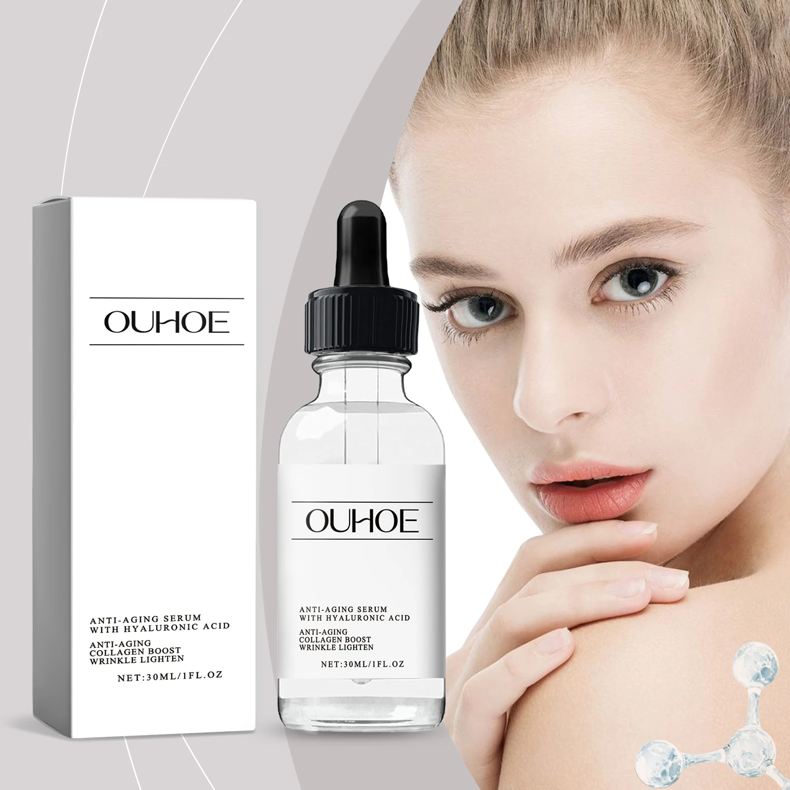 Sérum à l'acide hyaluronique et au collagène Boost - 30 ml/1 fl.oz Traitement des rides pour le visage et le cou |   Sérum hydratation profonde et raffermissant