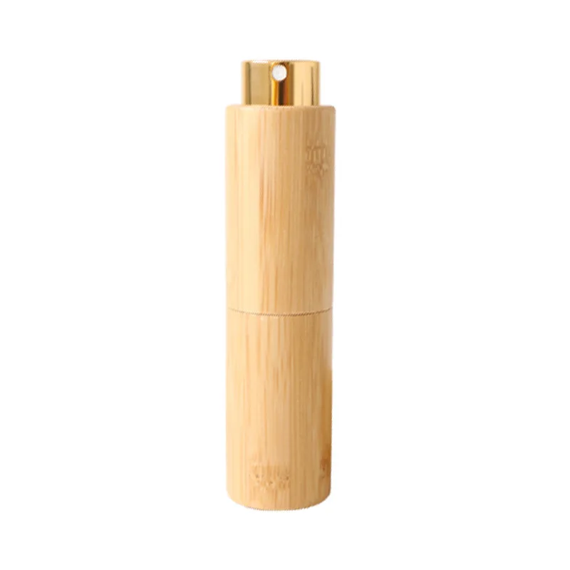 8/10/20ml Bamboo Empty Spray Refillable Bottle Gold Container Makeup Water Atomizer Bottle Empty Container Travel Makeup Bottle