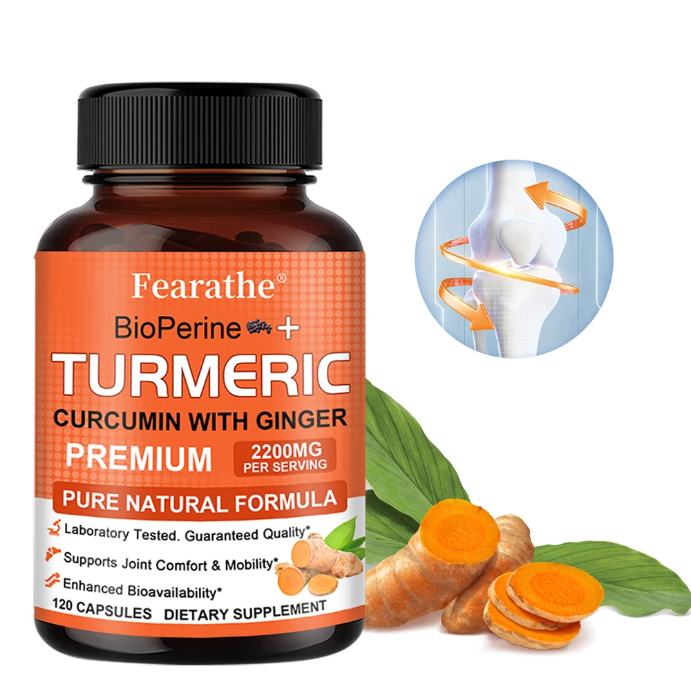 

Curcumin Supplement with Black Pepper, Joint and Bone Marrow Support Supplement, Antioxidant, Enhanced Nutrient Absorption