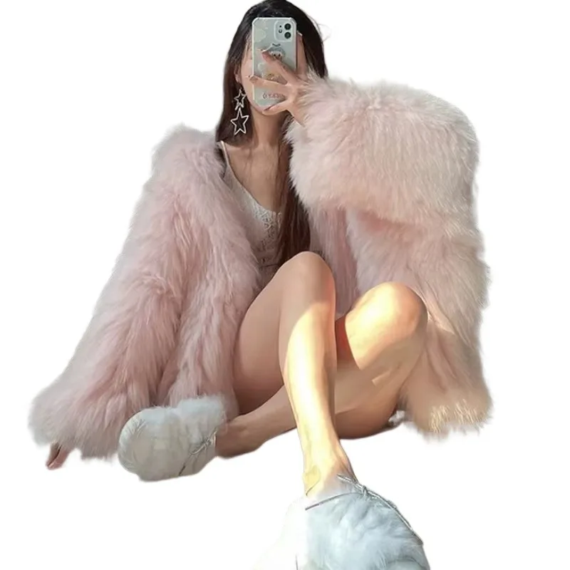 2025 Fashion Genuine Leather Jacket Women Winter Sheep Shear Leather Fur Together Coat Wear Both Sides Sheepskin Coats KW1155
