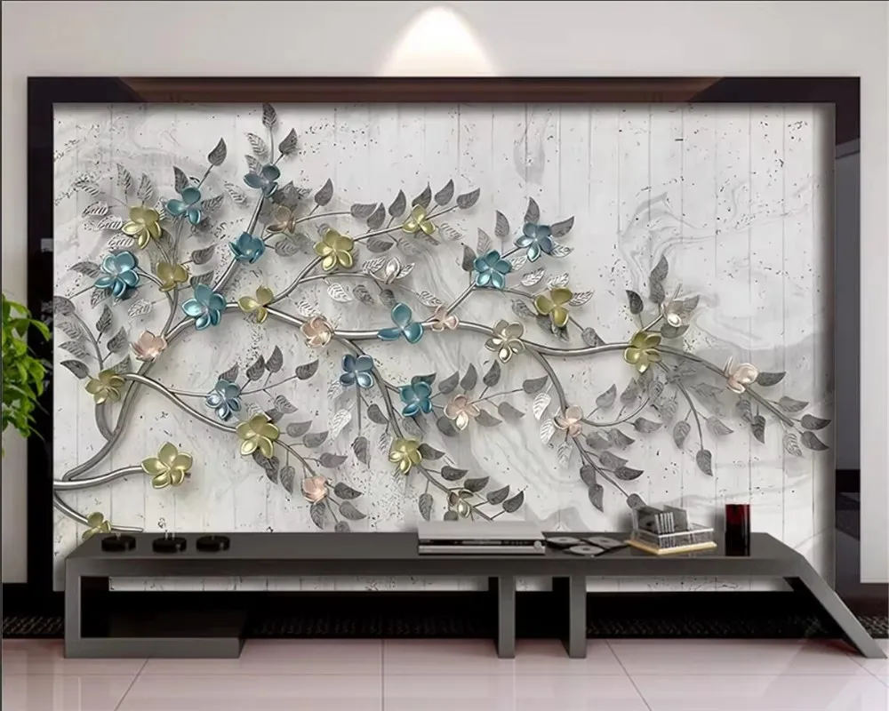 

Custom wallpaper 3d embossed plum blossom tree TV background wall home decoration living room bedroom 3d wallpaper