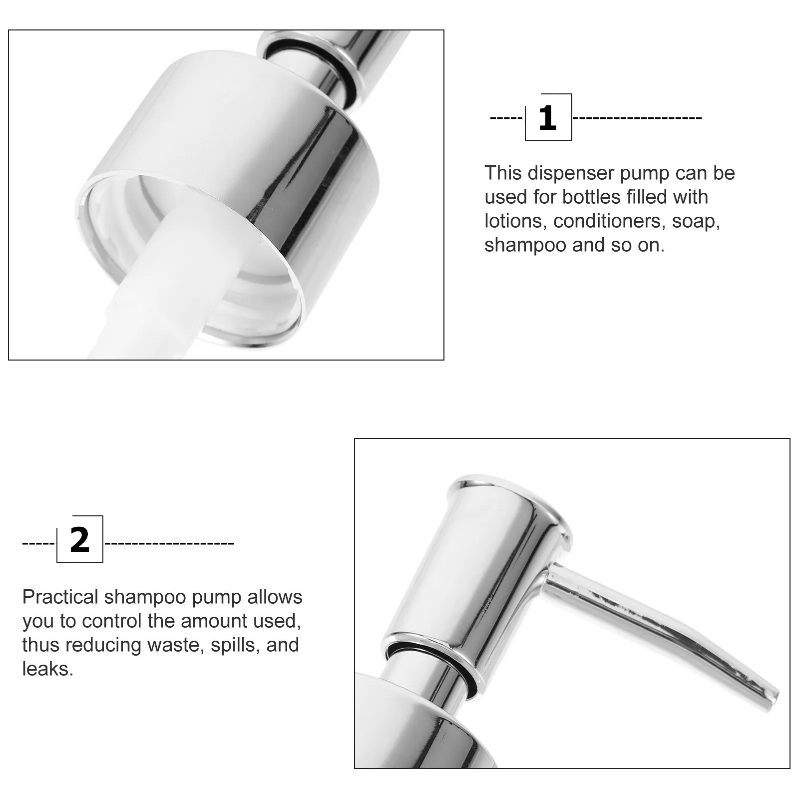 2Pcs Soap Dispenser Pump Replacement Lotion Shampoo Bottle Pump Head for Hand Soap Kitchen Bathroom Use Easy Install