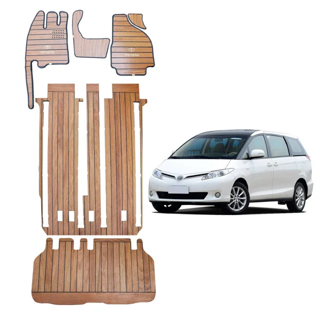 

Auto parts with wood floor and Floor Mat Carpet and welcome pedal and Rear tailgate for Previa