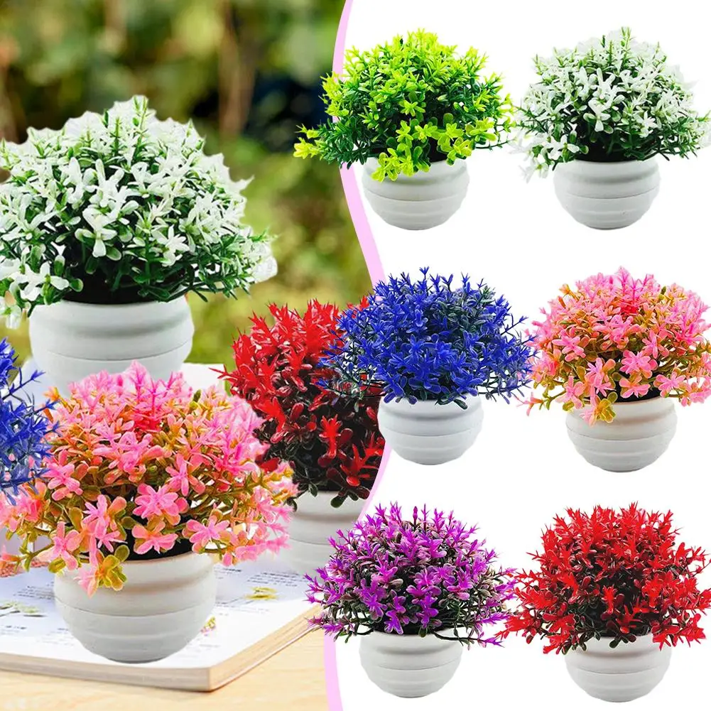 1 Artificial Plant With Plastic Basin Perfect For Home Decoration Office Desk Living Room And Bedroom Decoration I4Q9