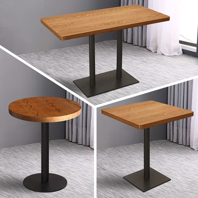 

Solid wood small square table coffee shop milk tea shop dining table commercial catering long table negotiation small round tabl