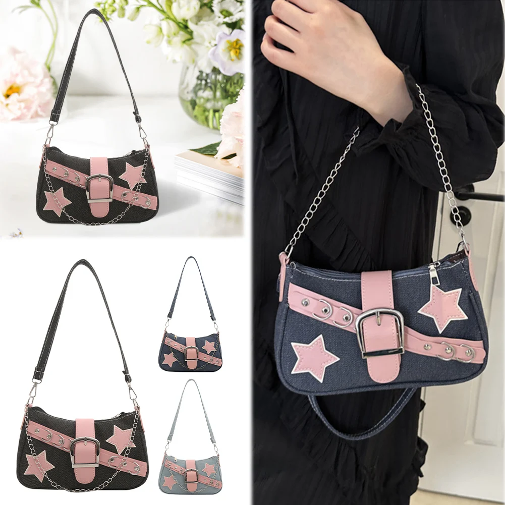 

Женская джинсовая сумка на плечо, износостойкая джинсовая сумка-подушка, модная сумка на молнии, дорожная рабочая сумка для покупок