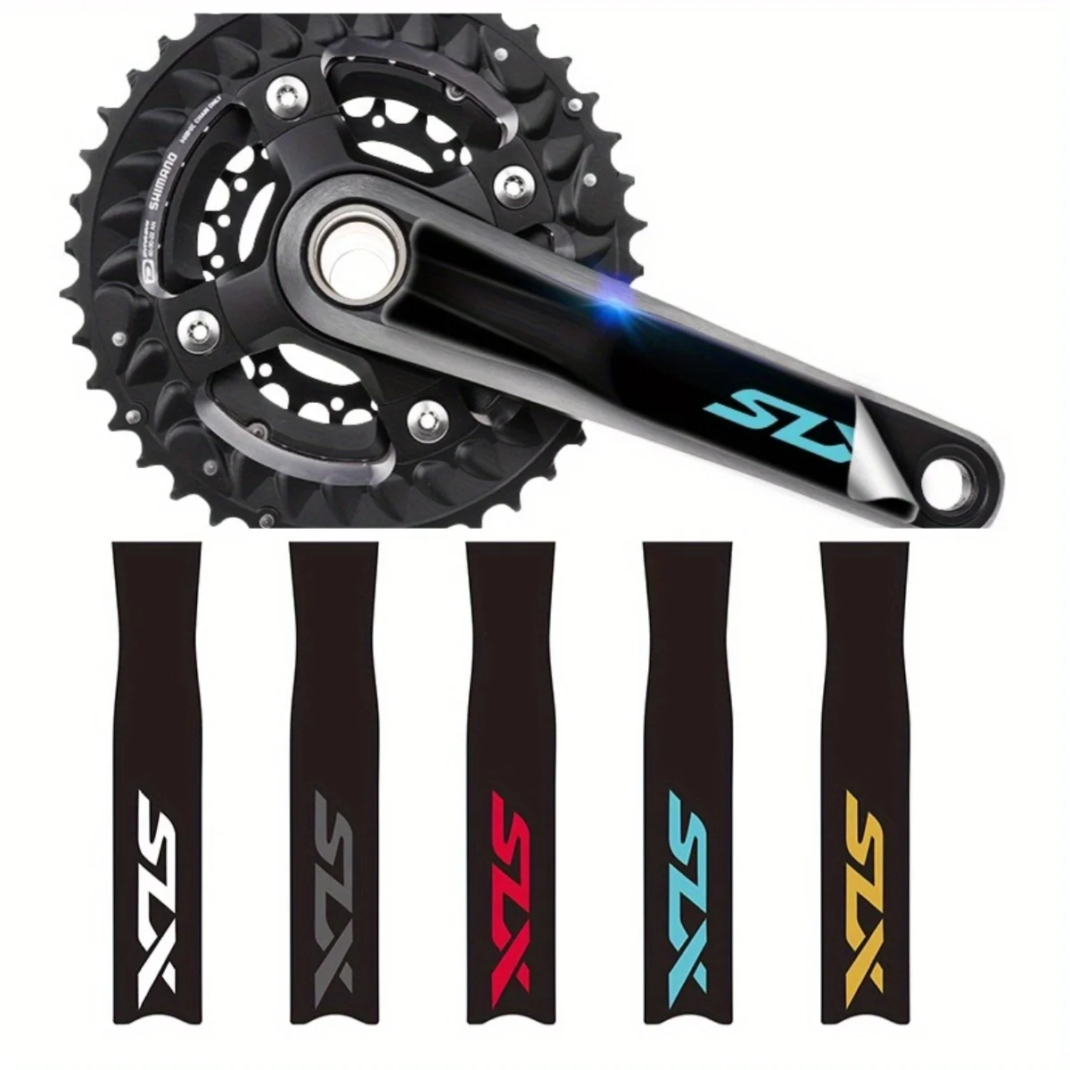 1SET Fahrrad-Kurbelarm-Aufkleber, Mehrfarbige Wasserdichte Vinyl-Sticker, Langlebige Schutzdekoration für Mountainbikes im Freien