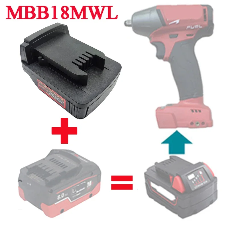 MBB18MWL Adapter for Metabo 18V LiHD Li-ion Battery Conert To for Milwaukee M18 Lithium Battery To for Milwaukee Power Tools Use