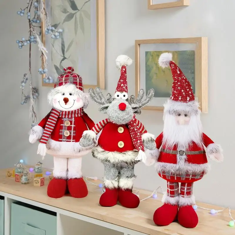 

Christmas Plush Toy Elderly Snowman Christmas Tree Decorations Dolls Display Home Gifts Cartoon Standing Figure