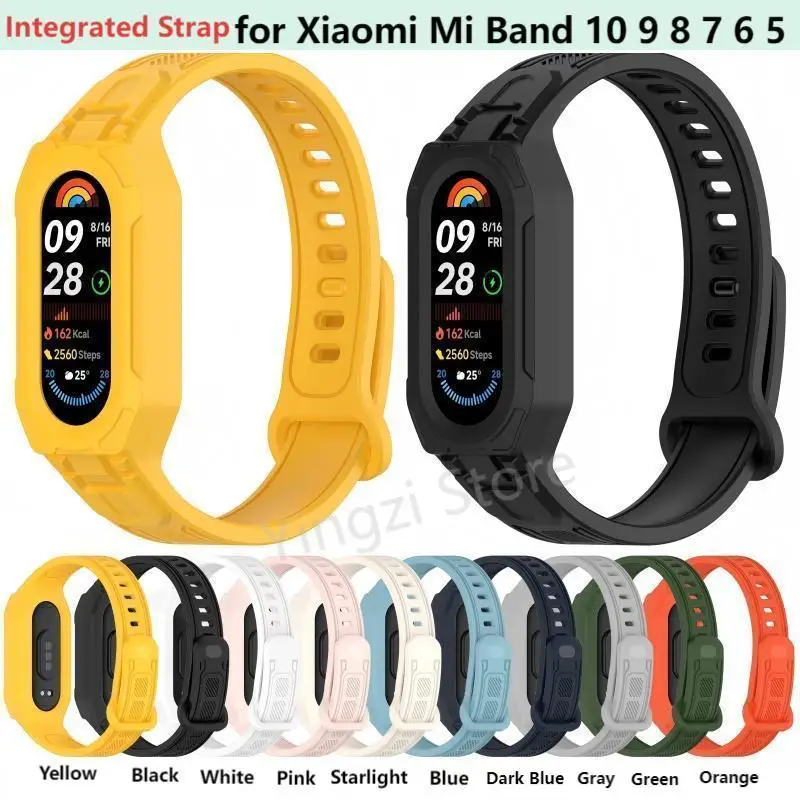

New Silicone Strap for Xiaomi Mi Band 10 9 8 NFC 7 6 5 Breathable Sport Watch Wrist Bracelet MI Band10 9 8 WristBand Accessories