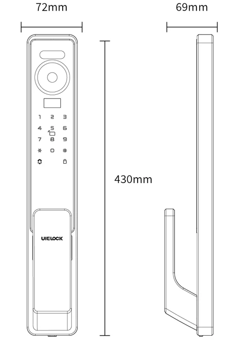 วิดีโออินเตอร์คอมแบบเรียลไทม์ WIFI Face Recognition ล็อคประตูอัจฉริยะพร้อมกล้องดิจิตอล Keyless Smart Lock