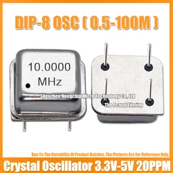 (2PCS) DIP-8 10M 10MHZ 10.000MHZ OSC 4PIN Half Size Active Square Crystal Oscillator 3.3V-5V-Compatible 15PF 20PPM