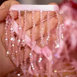 50CM Long(0.5M) Crystal Pendant Beaded Fringe Lace DIY Clothing Stage Clothes Curtain Lamp Cover Decorative Lace Fringe Trim