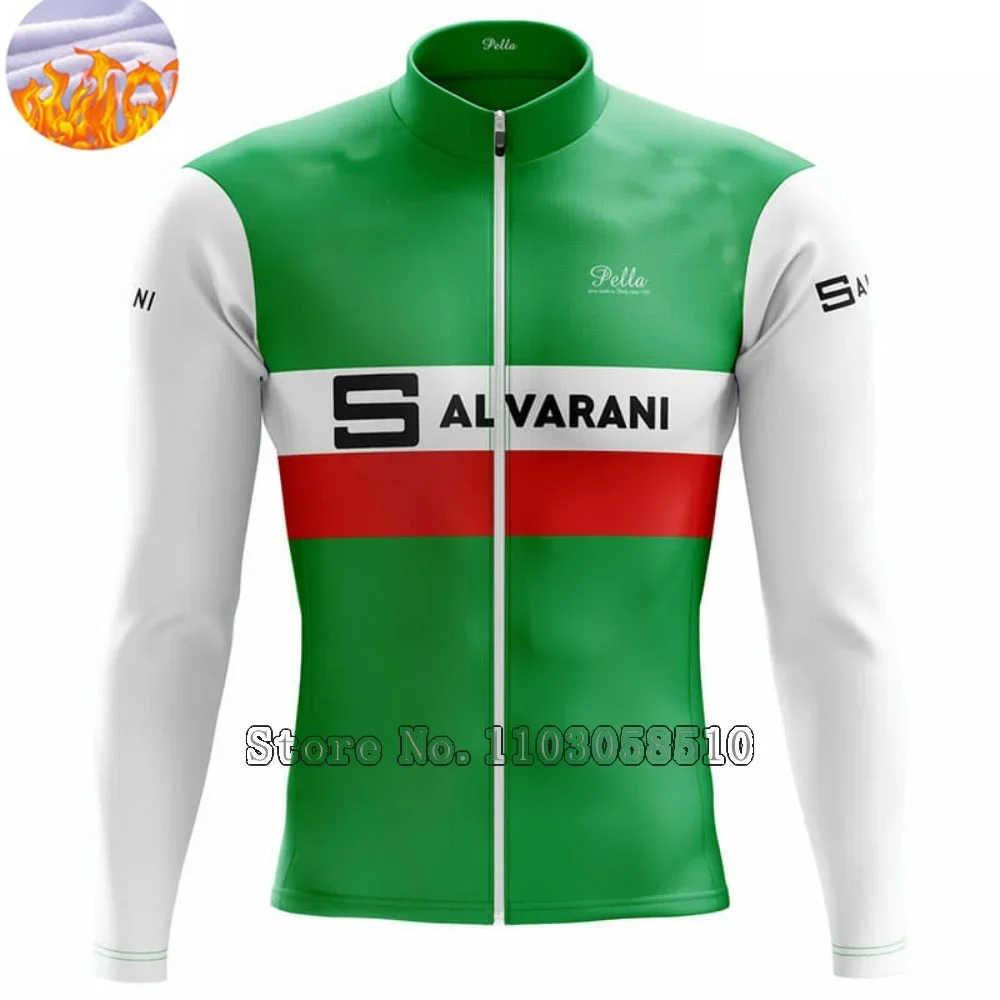 

pella Winter Cycling Jackets Men Fleece Long Sleeves High End Bike Jackets green&White Thermal Fabric MTB 0-15°Bicycle Clothing