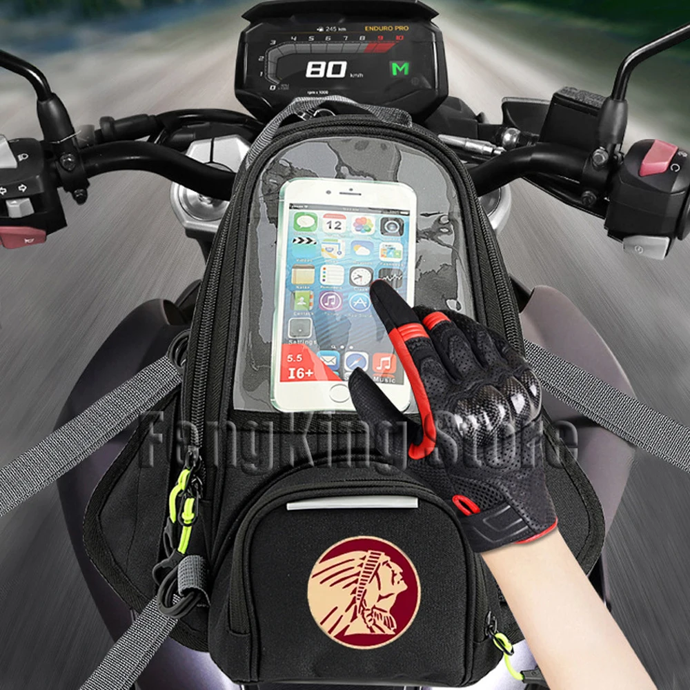 

Motorcycle Magnetic Bag Riding Bag Navigation Fuel Tank Bag Large Screen FOR Indian FTR 1200 S FTR1200 Carbon/Rally Chief VINTAG