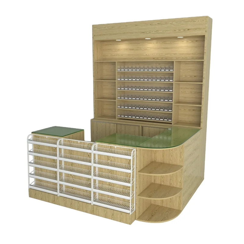 

Оборудование для розничных магазинов и супермаркетов: деревянная кассовая стойка, прилавок для расчетов