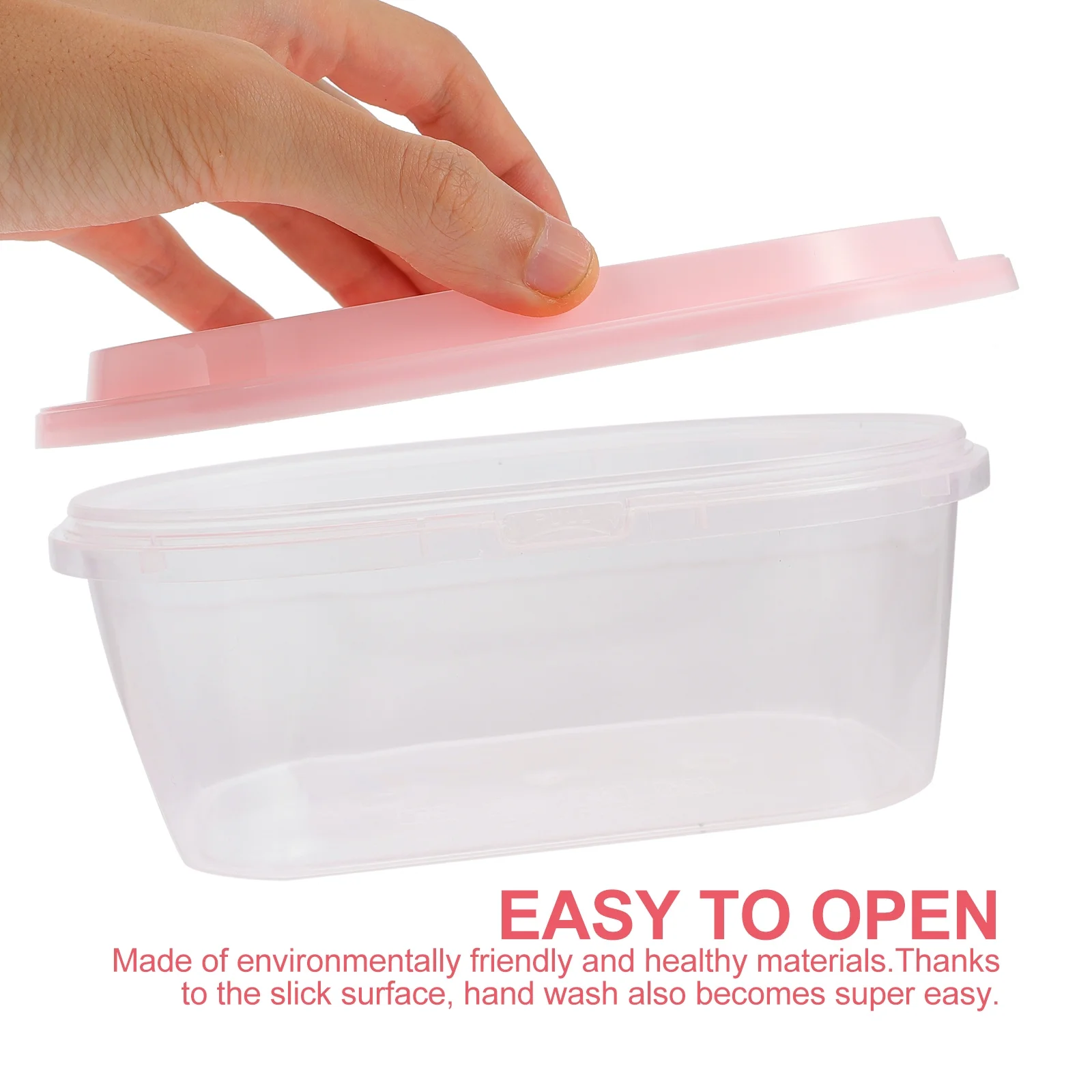 

1Set Oval Ice Cream Containers Plastic Cake Boxes with Lid Easy Clean Dessert Case for Ice Cream Fruit Soy Milk