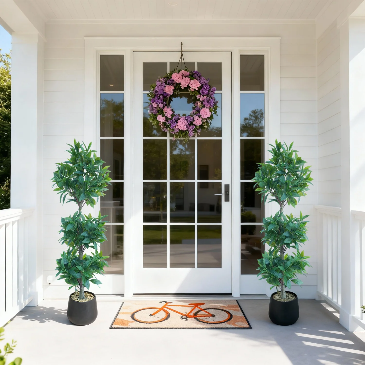 

120 см искусственный залив топиарий тройной шар горшечное растение-поддельное горшечное дерево искусственное дерево для декора домашнего офиса