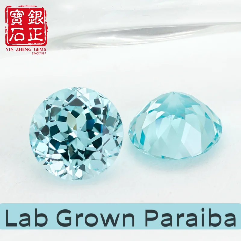 

YinZheng Czochralski Round Shape Lab Grown Paraiba Loose Gemstone Shiny Quality With AGL Certificate Cultivate Paraiba Stone
