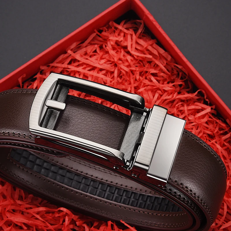 

New Men's Alloy Automatic Buckle PU Belt Fashionable And Versatile Men's Business Calm And Atmospheric Belt Accessories