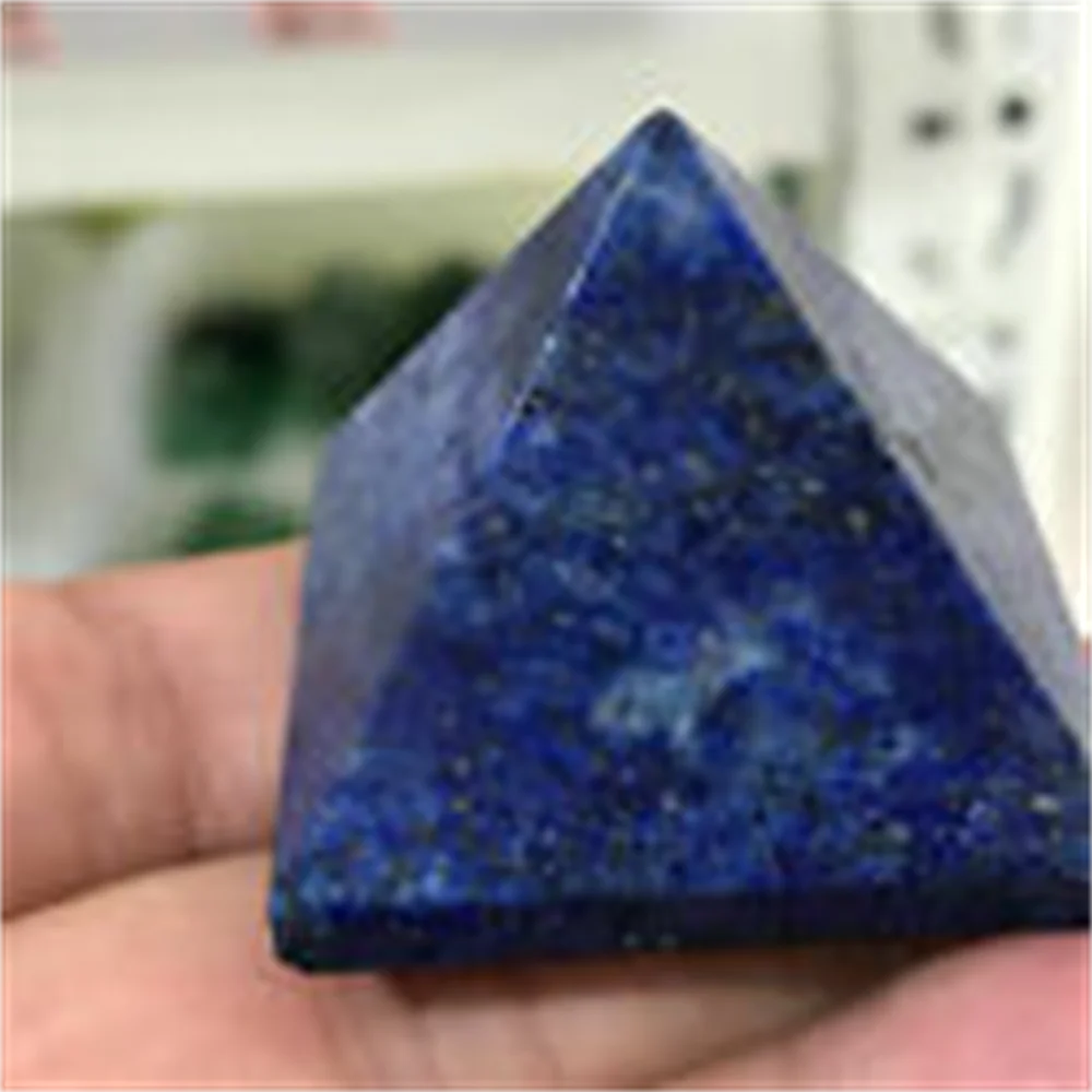 Natural Lapis Lazuli Pyramid,Quartz Crystal Ore Carved Pyramid,Mineral Reiki Healing Stone,Meditation Demagnetization Divination