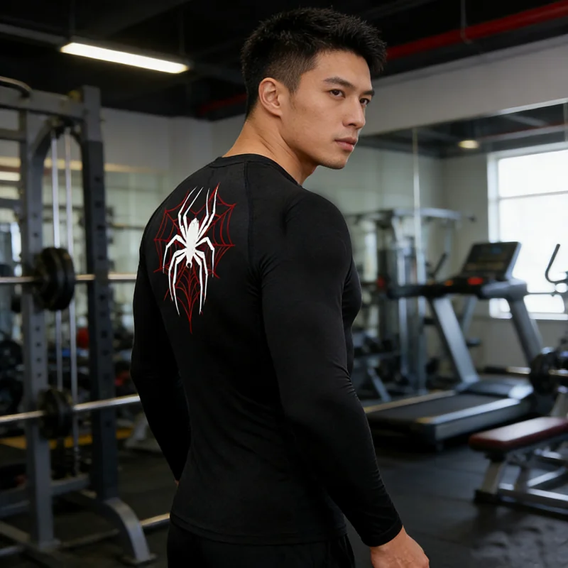 Quick-drying Training Long-sleeved, Bodybuilding T-shirt Sports Top Running, T-shirt Men's Compression Long-sleeved Top  S-3XL