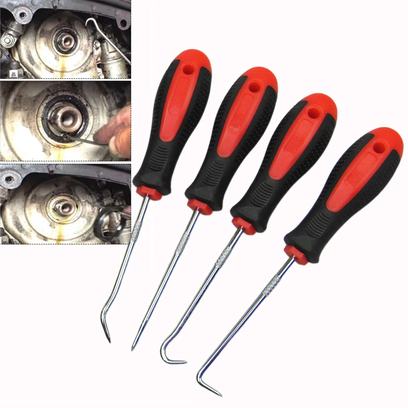 Car Screw Driver Auto Seal Gasket Puller Tool Steel Car Mini/Extra Long Pick Hook Set Tool O Ring Removal Tool Car Accessories