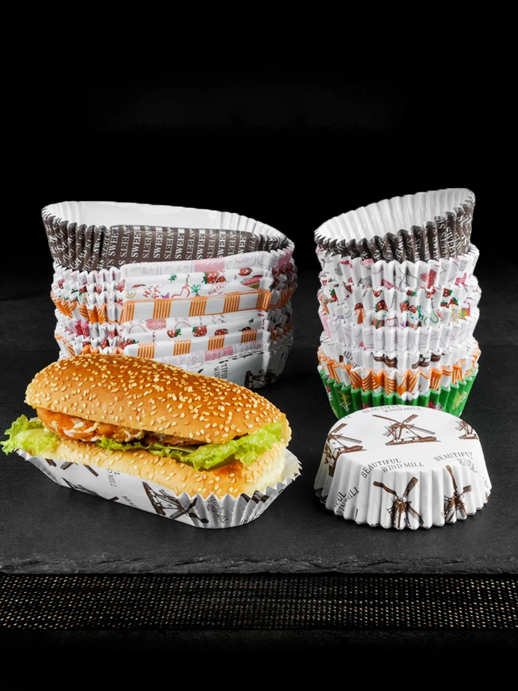 

Round cake paper cups 200PCS Food grade coated tray Cupcake Cake liners cup muffin case Bread Papert