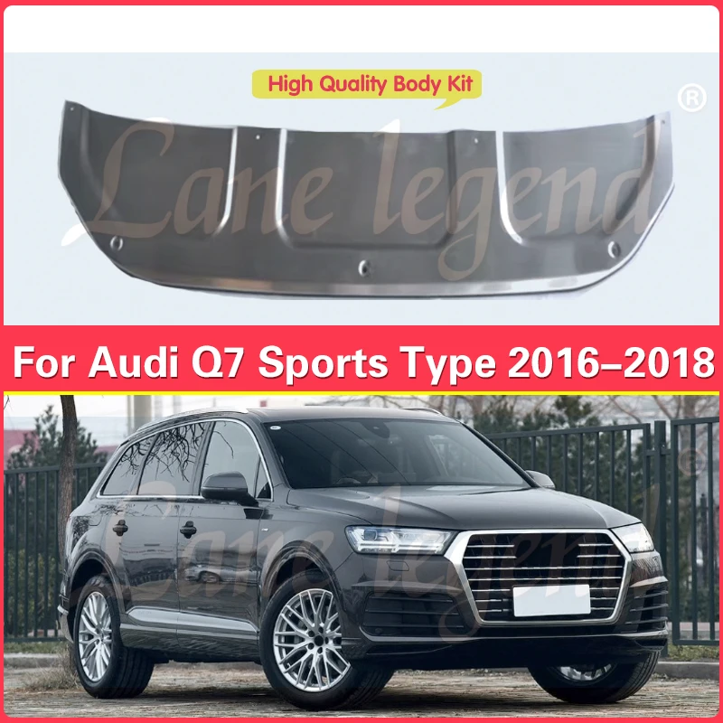 Stainless steel Front Bumper Lip Spoiler Splitter Diffuser Cover For Audi Q7 Sports Type 2016-2018 Guard Body Kit