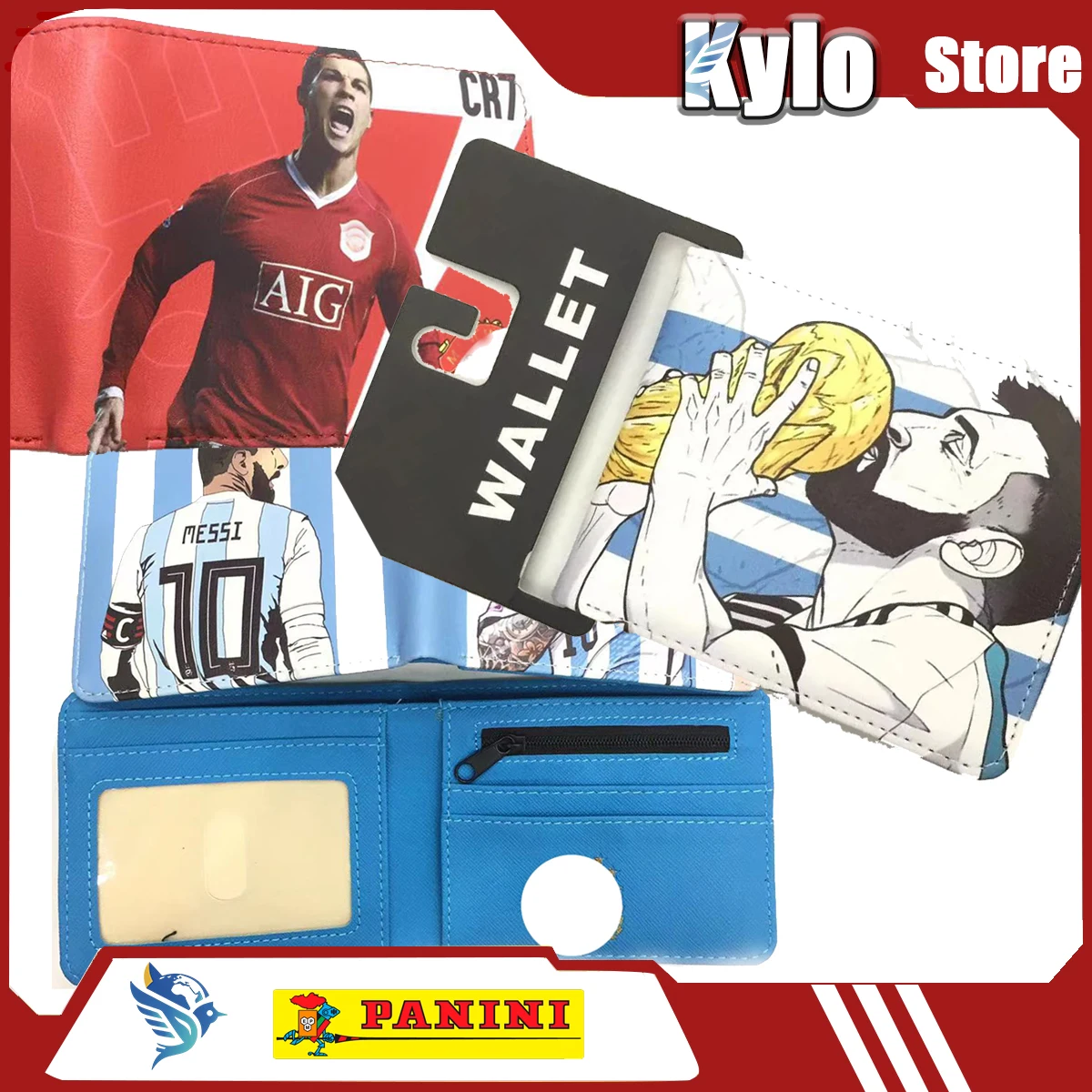 

New Football Wallet Lionel Messi Cristiano Ronaldo Mbappé Football Coin Fans Club Souvenir Colorful Wallet Holding Bag Gift Boy