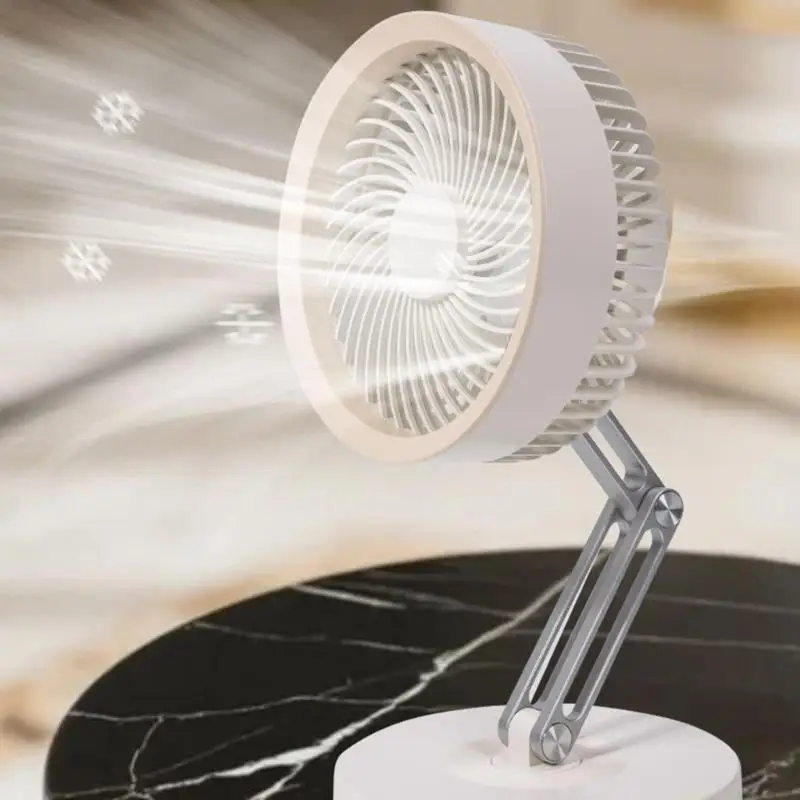 D0AB Space Saving Rotating Electric Fan Adjustable Cooling Plastic Texture Suitable for Home Office Quiet Motor