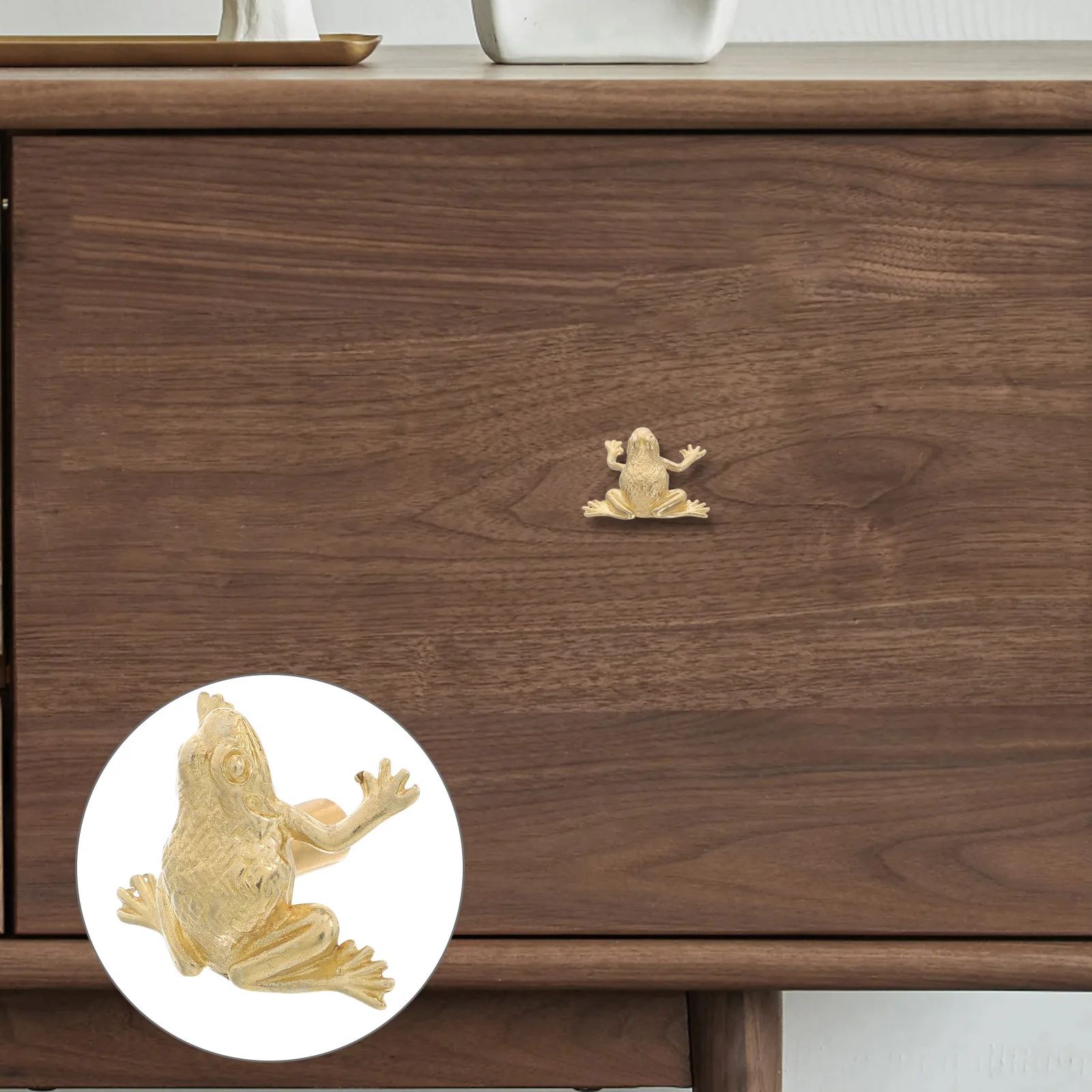 

Vintage Brass Frog Cabinet Pull Durable Animal Door Handle for Wardrobes Bedroom Furniture Vintage Brass Knobs