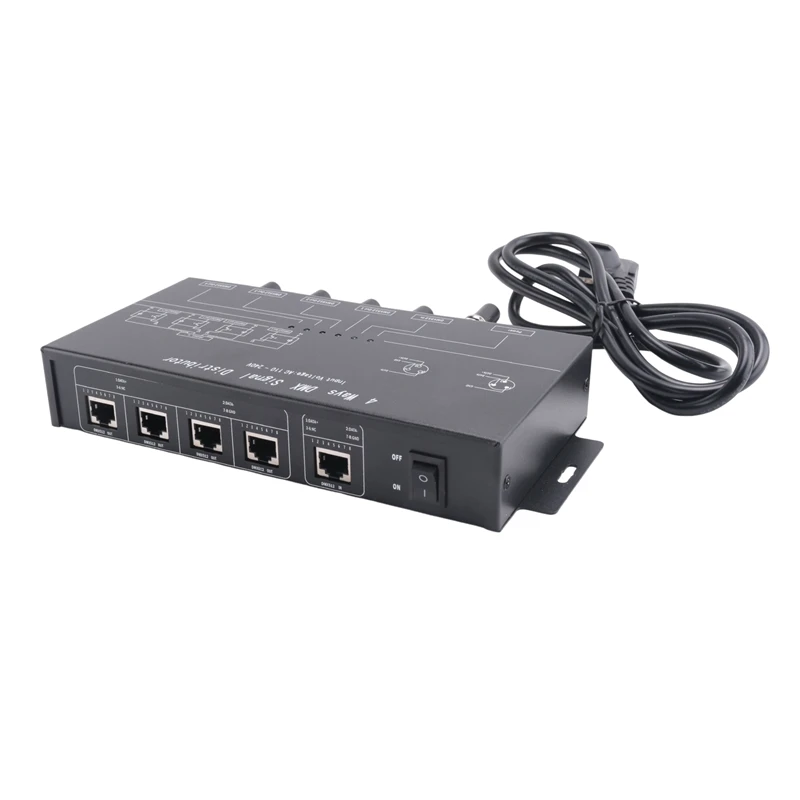 T23C DMX512 Amplifier Splitter DMX512 Signal Repeater 1CH DMX121 4CH 4 Output Ports DMX124 Signal Distributor, AC100V-240V