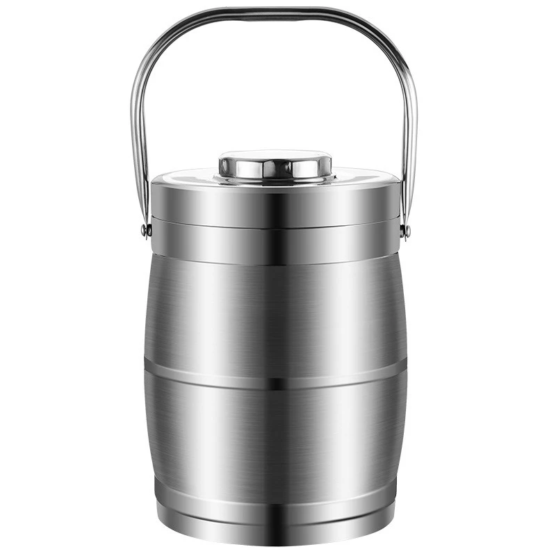 

Thermal insulation bucket Commercial large-capacity stainless steel lunch box 5 liters 6/810L soup box Portable thermal
